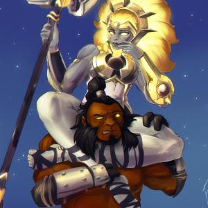 Thumbnail of Axe and Dawnbreaker Digital Art