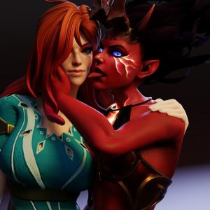 Thumbnail of Queen of Pain and Windranger SFM 3D Art